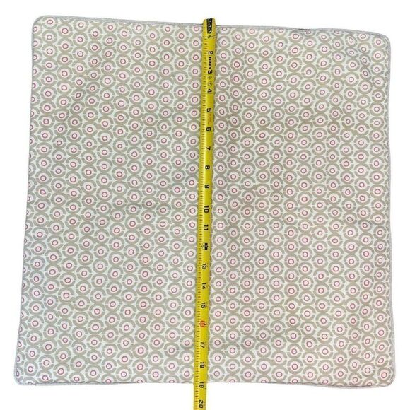 Red tan Circles Geometric Design Indoor Outdoor Throw Pillow Cover Case 19”x19” - Picture 4 of 5